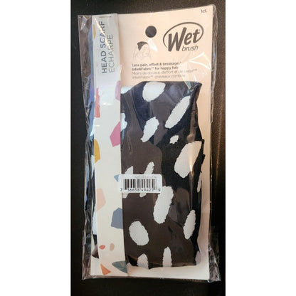 Pk of 4 - Wet Brush Head Scarf - Black & White Headwrap w/ IntelliFabric
