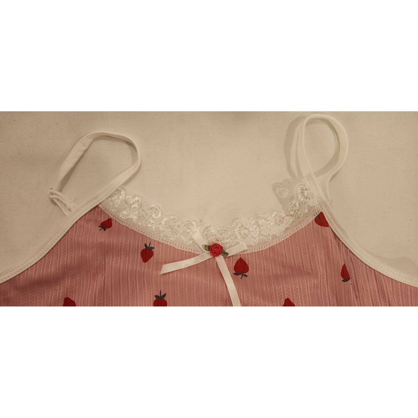 Strawberry Pajama Set Women’s XL Pink Sleeveless Top & Shorts NWT