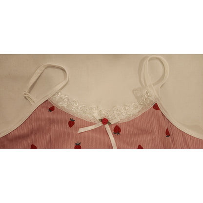 Strawberry Pajama Set Women’s XL Pink Sleeveless Top & Shorts NWT