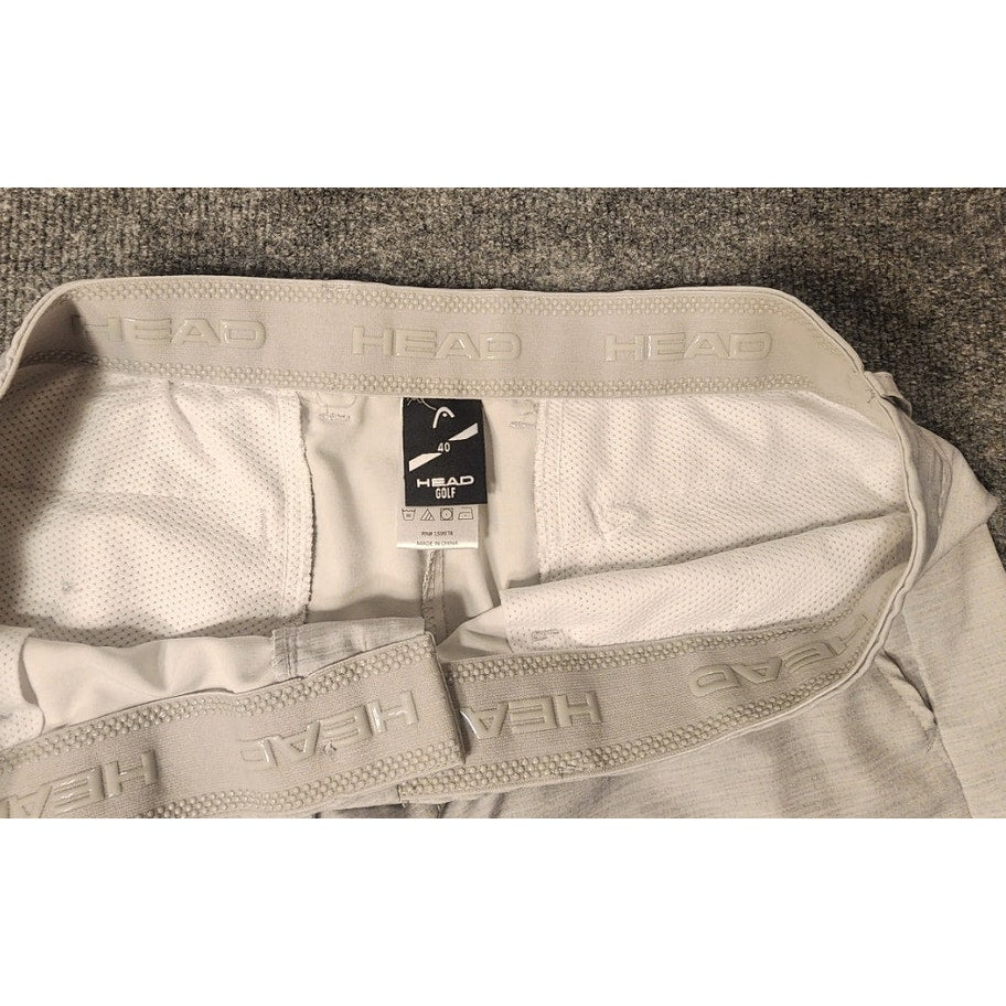 Head Mens Size 40 Light Gray Golf Shorts Flat Front Performance Stretch Summer