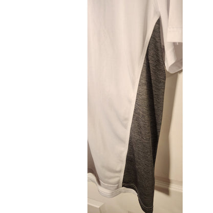 MSX Michael Strahan Mens XXL Quick Dry No Iron Golf Polo Shirt White Gray