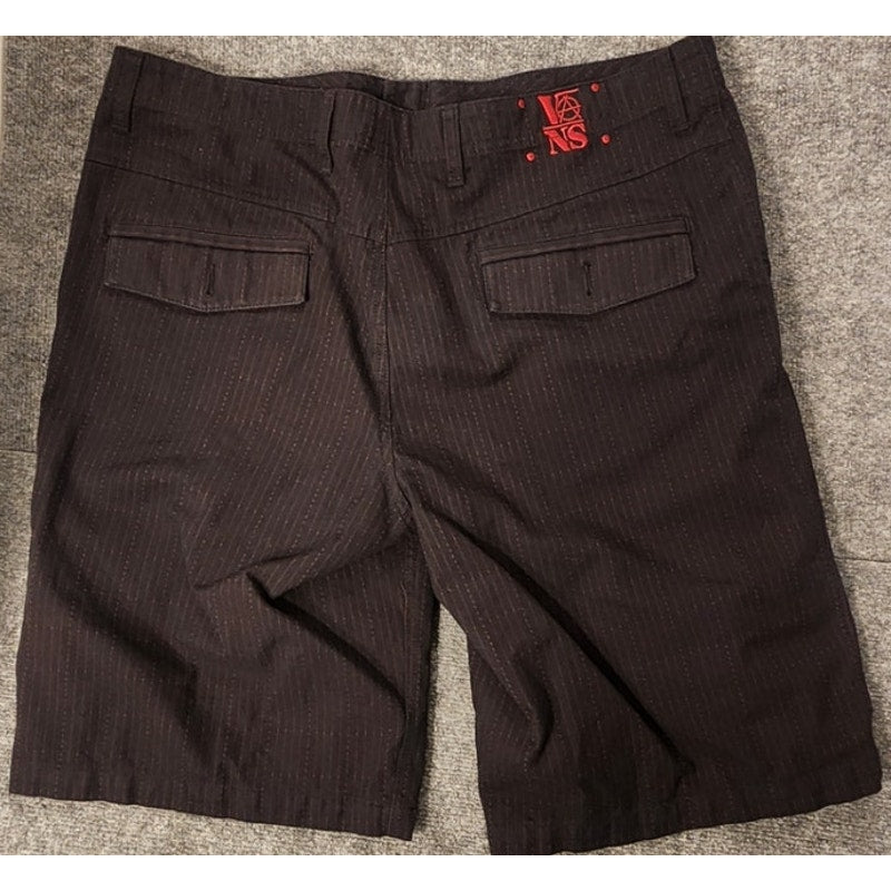 Vans Men Black Red Pinstripe Shorts Size 38 Skate Boardshorts