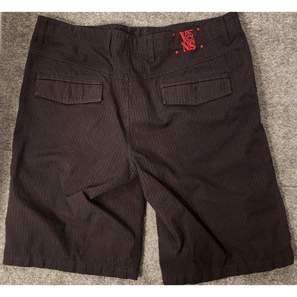 Vans Men Black Red Pinstripe Shorts Size 38 Skate Boardshorts