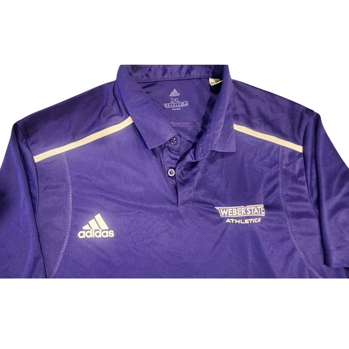 Adidas Weber State Wildcats Athletics Polo Shirt Purple Men’s 2XL Climalite