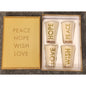 Vintage Red Envelope Good Tidings Votive Candles & Holders Set Peace Hope New