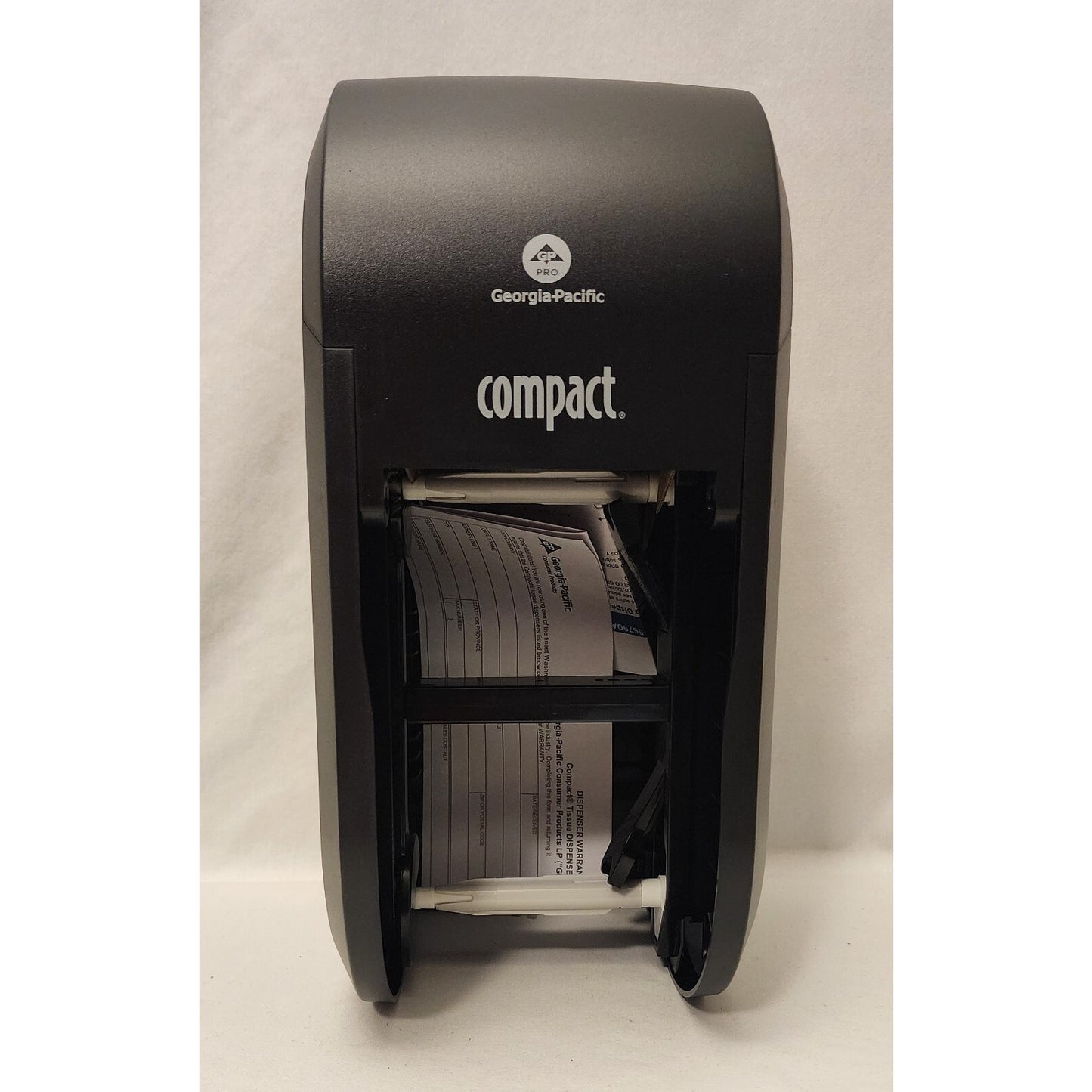 GP Pro - Compact 2 Roll Vertical Tissue (Toilet Paper) Dispenser - Black