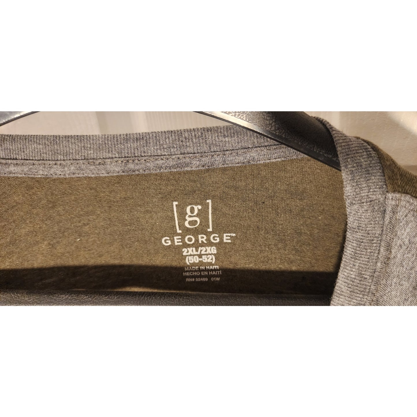 George Mens 2XL Long Sleeve Crewneck T-Shirt Plain Casual Basic Tee