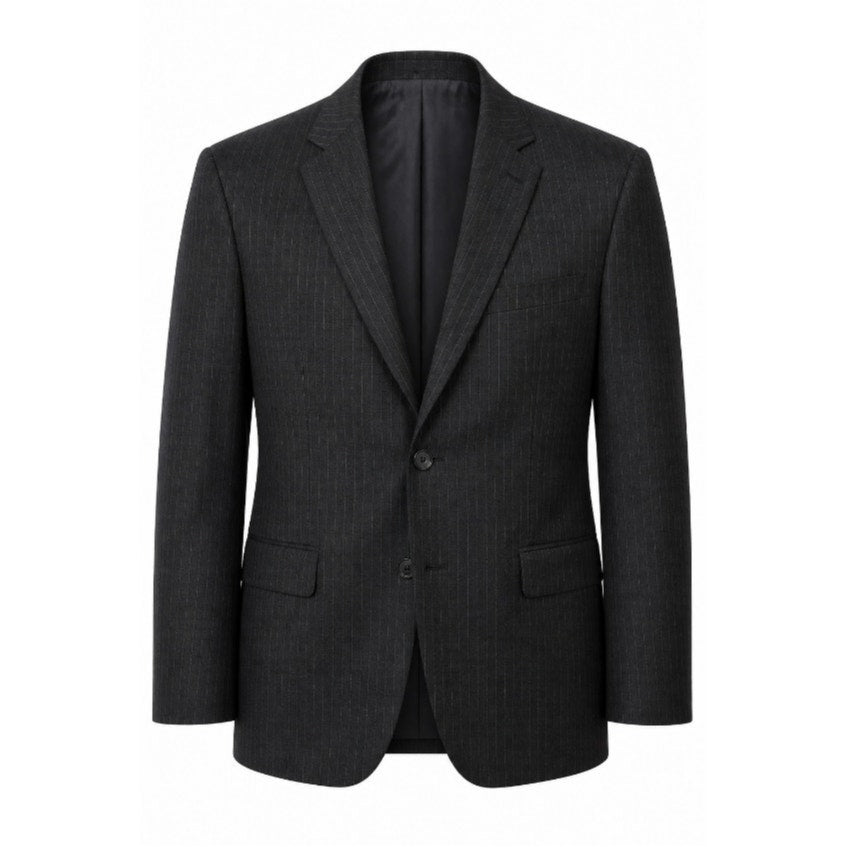Joseph & Feiss Mens 46L Dark Gray Pinstripe Two Button Blazer Sport Coat Jacket