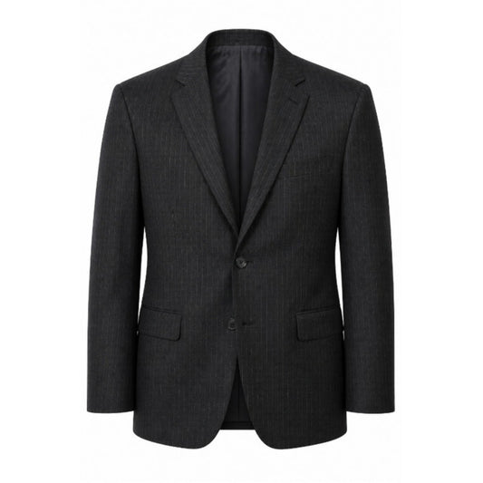 Joseph & Feiss Mens 46L Dark Gray Pinstripe Two Button Blazer Sport Coat Jacket