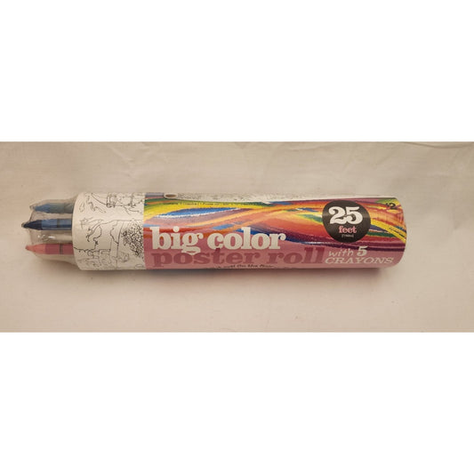 Big Color Princess Poster Roll - w/ CRAYONS - 25 Feet - New - Dalmatian Press