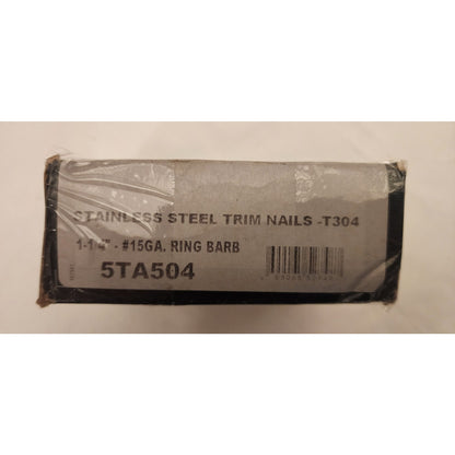 CBI Stainless Steel Trim Nails 1-1/4 In. .15GA. Ring Barb - t304 - 1lb - Gray