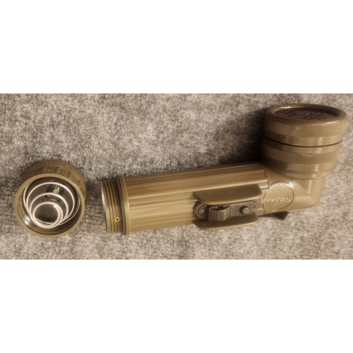 Fulton MX-991/U Olive Drab Anglehead Military Flashlight USA USGI 4 Lenses