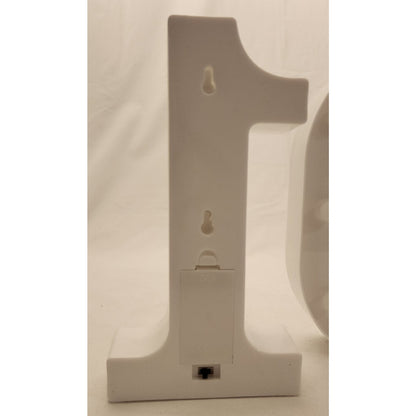 Pooqla - 10th Birthday or Anniversary Decoration- light up Number 10- White