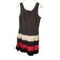 Tiana B Women Size 14 Black Sleeveless Dress Pink White Stripe Hem Zip