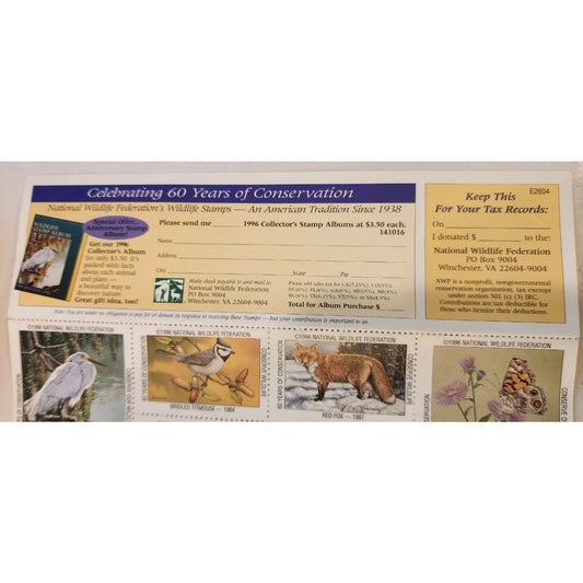 60 yrs Celebrating Conservation - National Wildlife Federation- 36 STAMPS - 1996