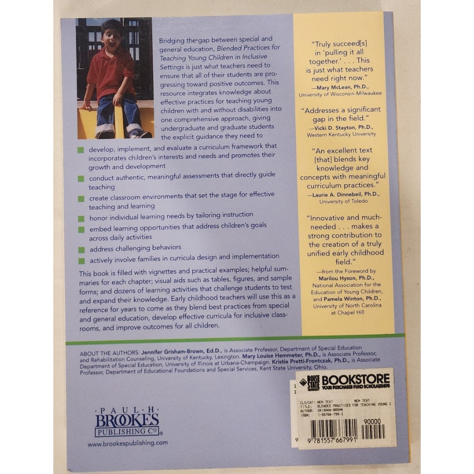 Blended Practices for Teaching Young Children in Inclusive Settings Grisham-Brown