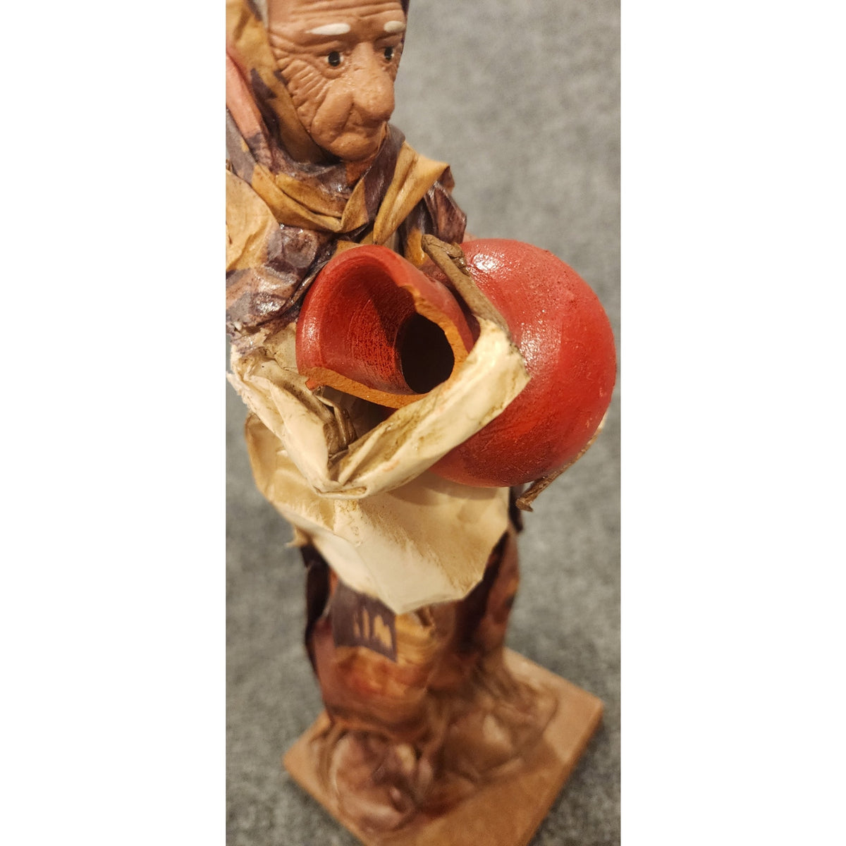Vintage Handmade Mexican Folk Art Paper Mache Market Woman Broken Pot Figurine