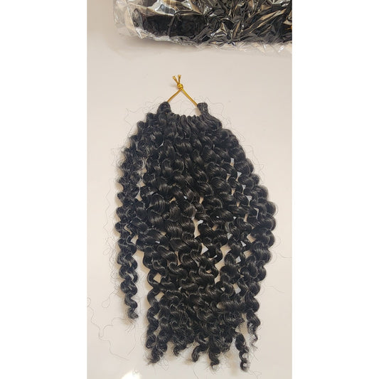 8 Packs Passion Twist Crochet Hair Packs - 20 Strands each - 8 in. - Black
