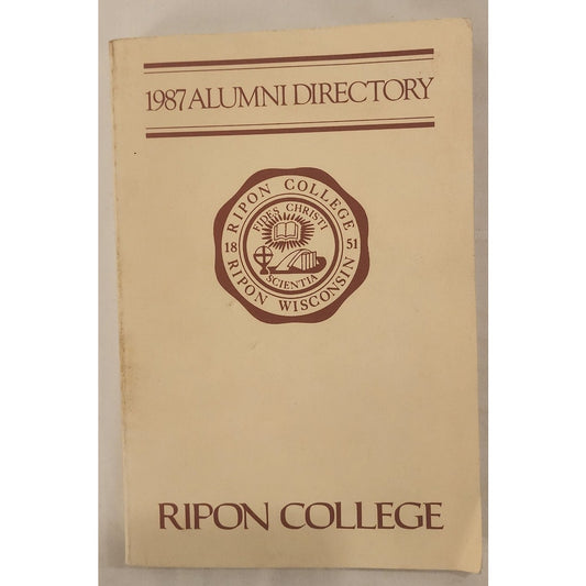 1987 Ripon College Alumni Directory + Original President’s Letter – Good