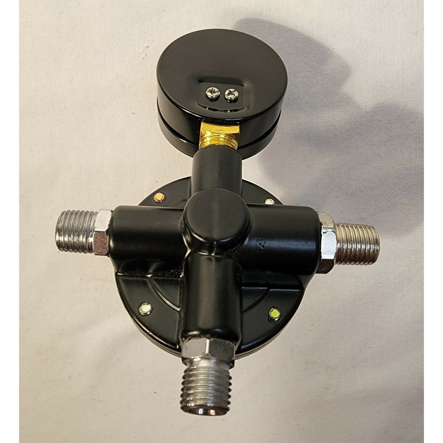 100 PSI Pressure Guage with three 1/2" connectors and manual valve - 2" face