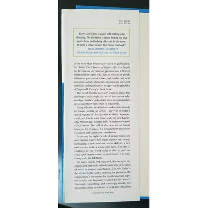 The 8th Habit: From Effectiveness to Greatness by Stephen R. Covey -Preowned
