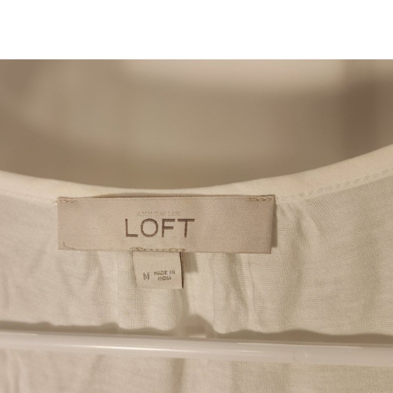 LOFT Ann Taylor Medium White Cutwork Lace Sleeveless Top Blouse