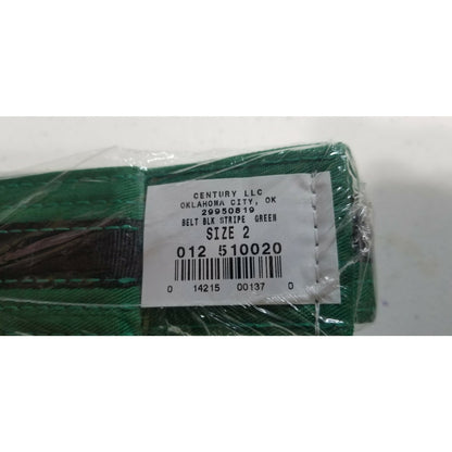 Century Double Wrap Black Stripe Belt Size 2 - Green - New in Pkg. - FREE SHIP*