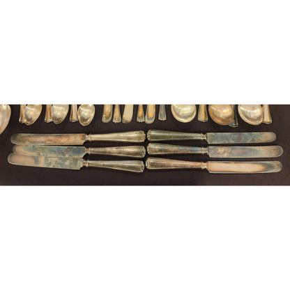 Vintage 1847 Rogers Bros Silverplate Flatware Set 42 Pc Original Red Cloth Bags14