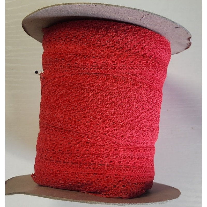 Vintage Wrights Native Textiles 1/2" Red Trimming Ribbon 150+ Yd Roll PATT 22250