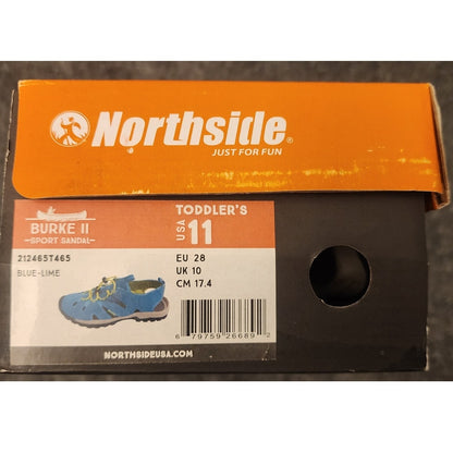 Northside Burke II Toddler Size 11 Sport Sandals Blue Lime Water Shoes NIB