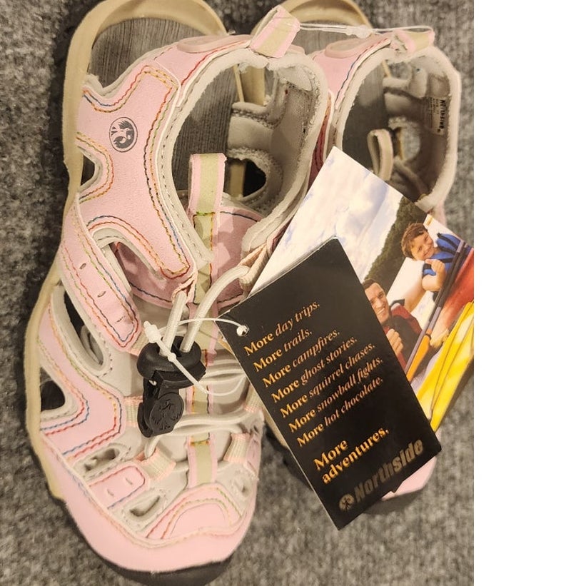 Northside Kids Girls Size 11 Pink Gray Closed Toe Heel Strap Sandal NWT
