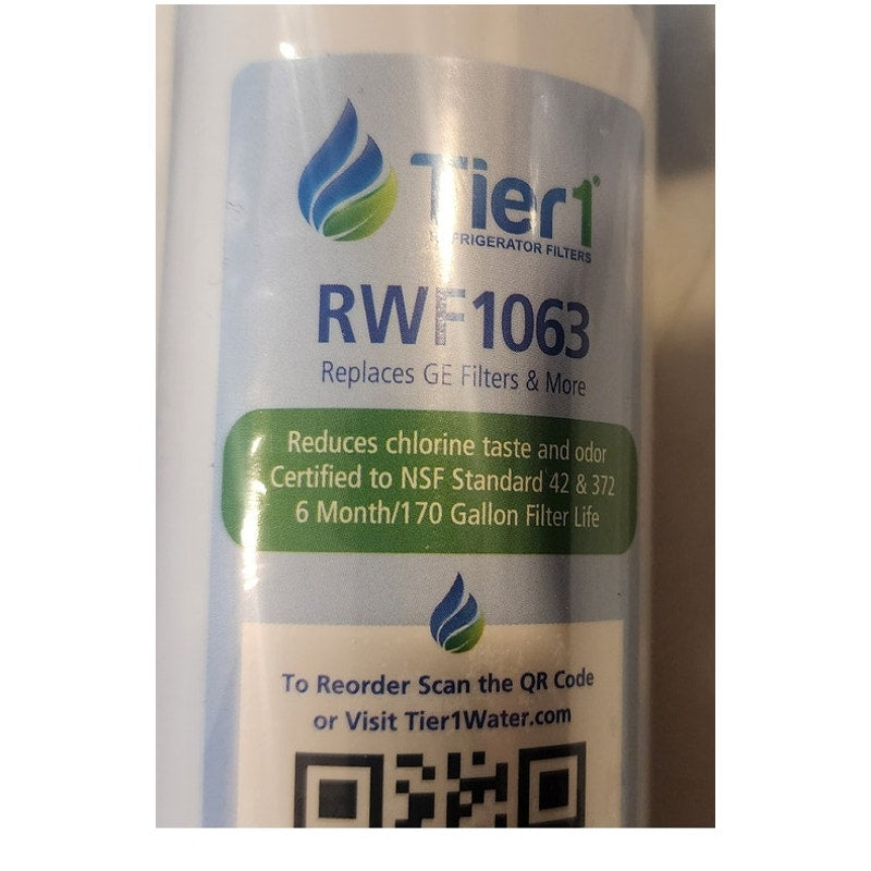 Pack of 3 - Tier 1 RWF1063 Refrigerator Water Filter.