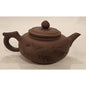 Yixing‑Style Zisha Clay Teapot w/ Lid– Bamboo Carved– 6.5" – Chinese Clay Teapot