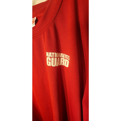 National Guard Mens Long Sleeve T Shirt Size Large Red Military Graphic Tee