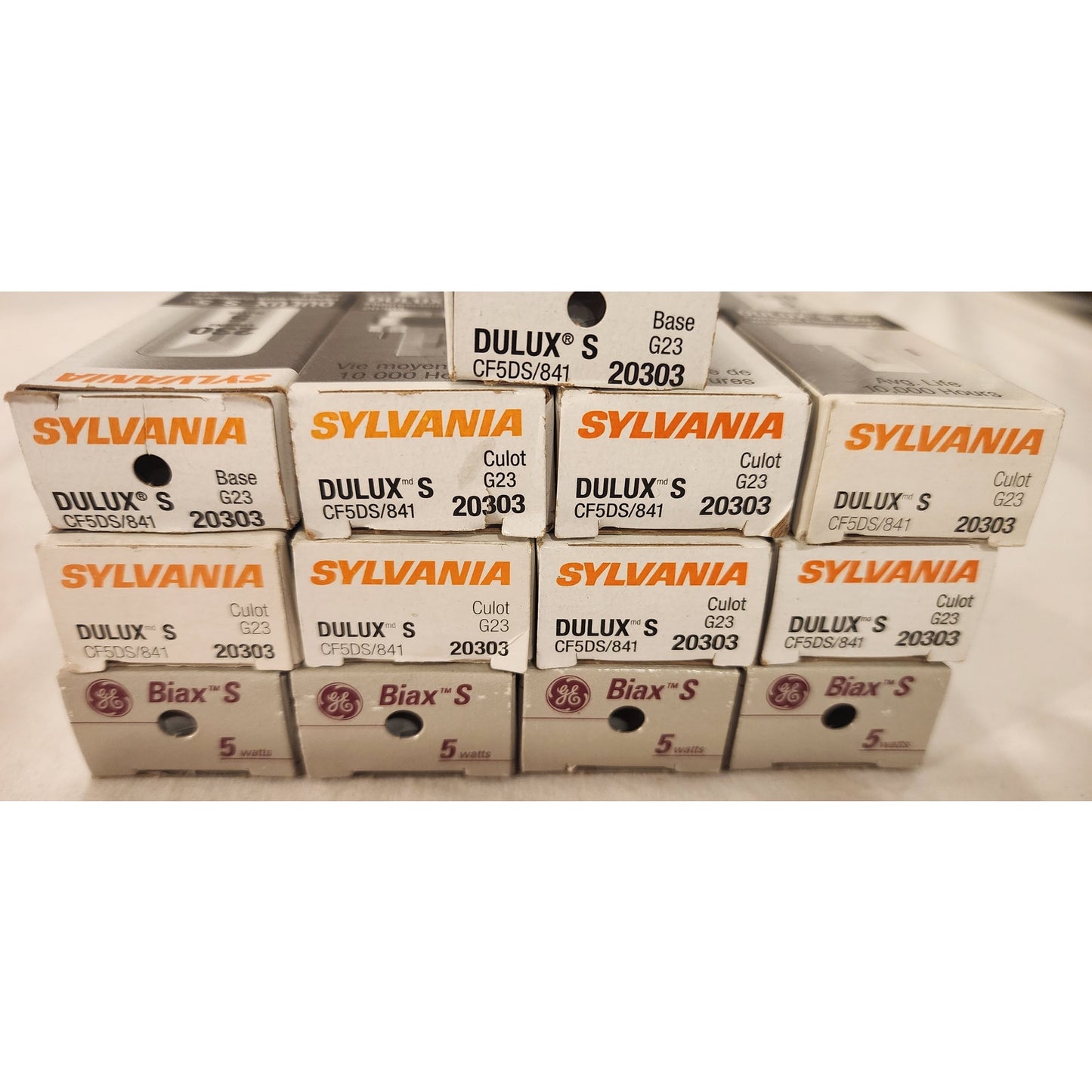 Lot of 13 Sylvania GE 5W G23 2-Pin Compact Fluorescent CFL Light Bulbs 20303 NOS