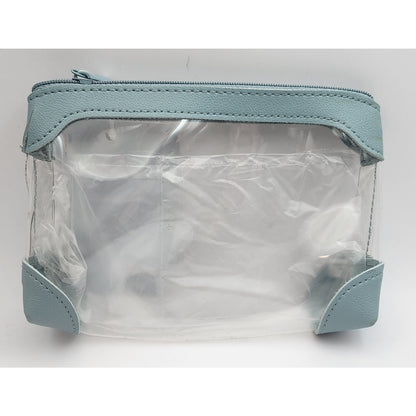 Clear Tech Case for Earbuds, Cables, Etc. Light Blue Accents. Vivitar