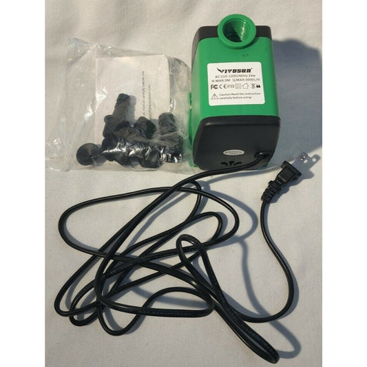 VIVOSUN 800GPH Submersible Pump - 3000L/H- 24W - Aquarium, Hydroponics, Etc.