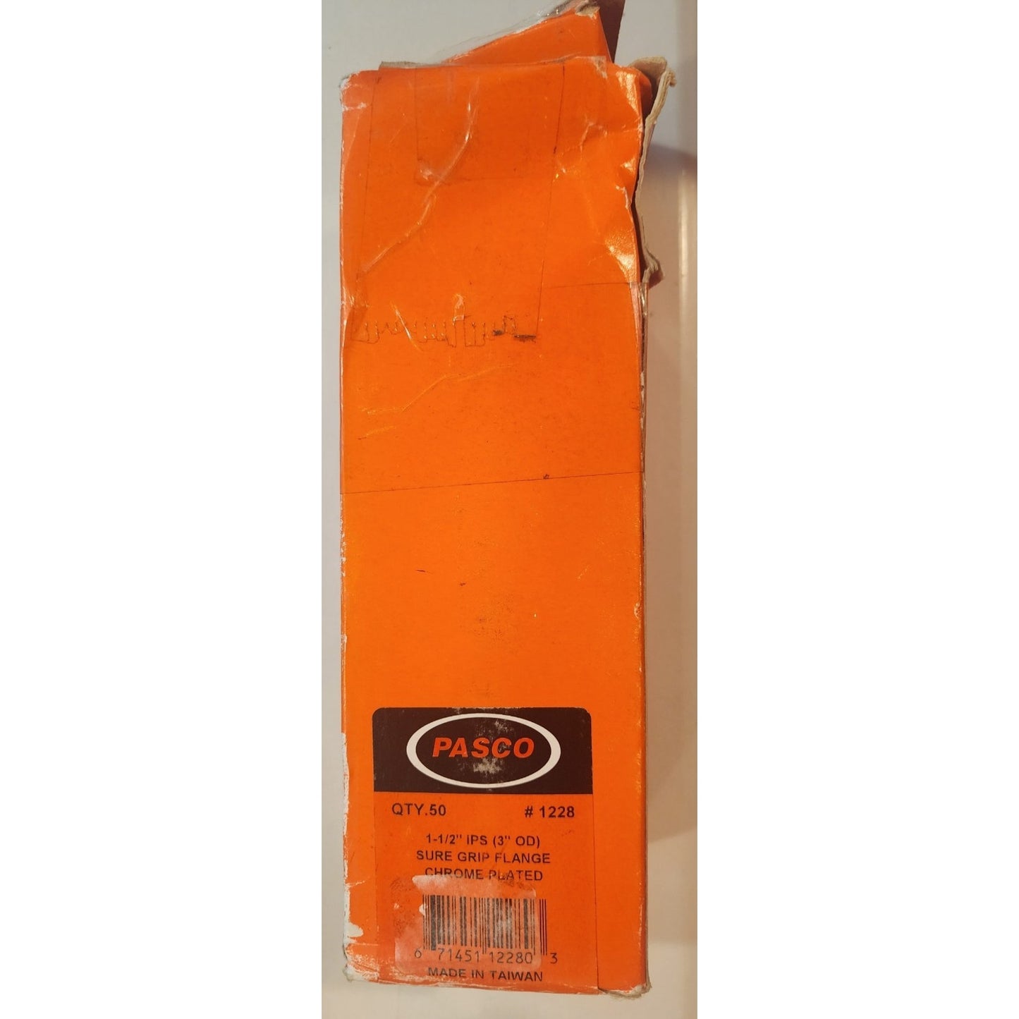 Box of 50 - PASCO - #1228 - 1.5" IPS (3" OD) - Sure Grip Flange - Chrome Plated