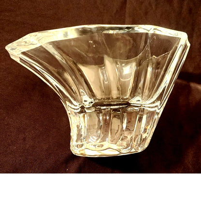 Badash Crystal Heavy Freeform Studio Glass Bowl Seeded Bubble Rim 8 Inch