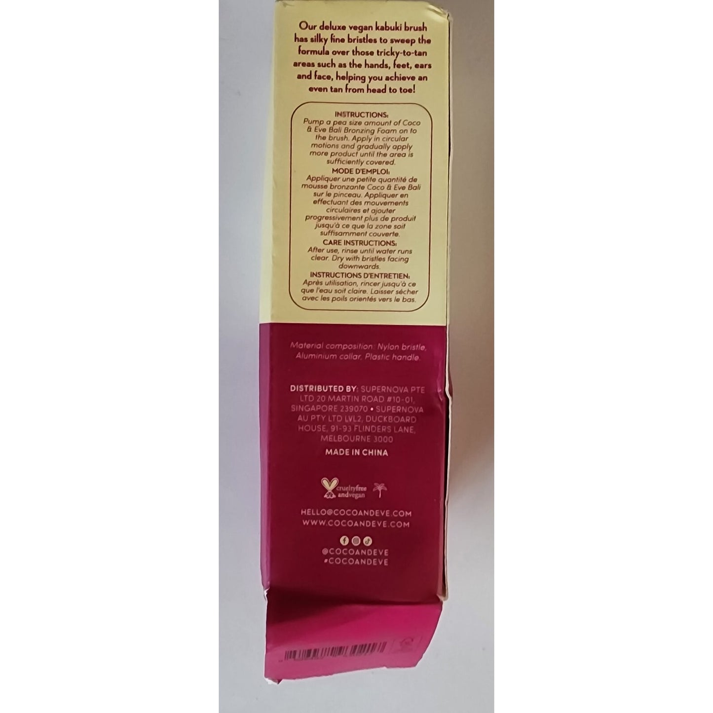 Coco & Eve -Sunny Honey -Vegan Kabuki Self Tan Brush- New, damaged box