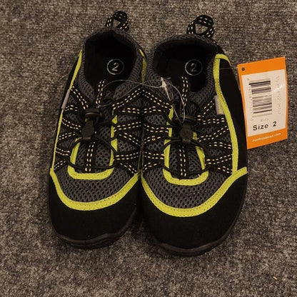 Northside Kids Size 2 Gray Yellow Closed Toe Boat Shoes NWT
