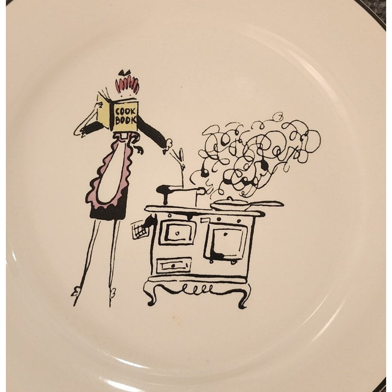 Rosanna A Womans Work Is Never Done Salad Dessert Plates Set of 4 8" NIB NWT