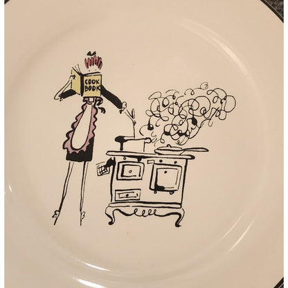 Rosanna A Womans Work Is Never Done Salad Dessert Plates Set of 4 8" NIB NWT