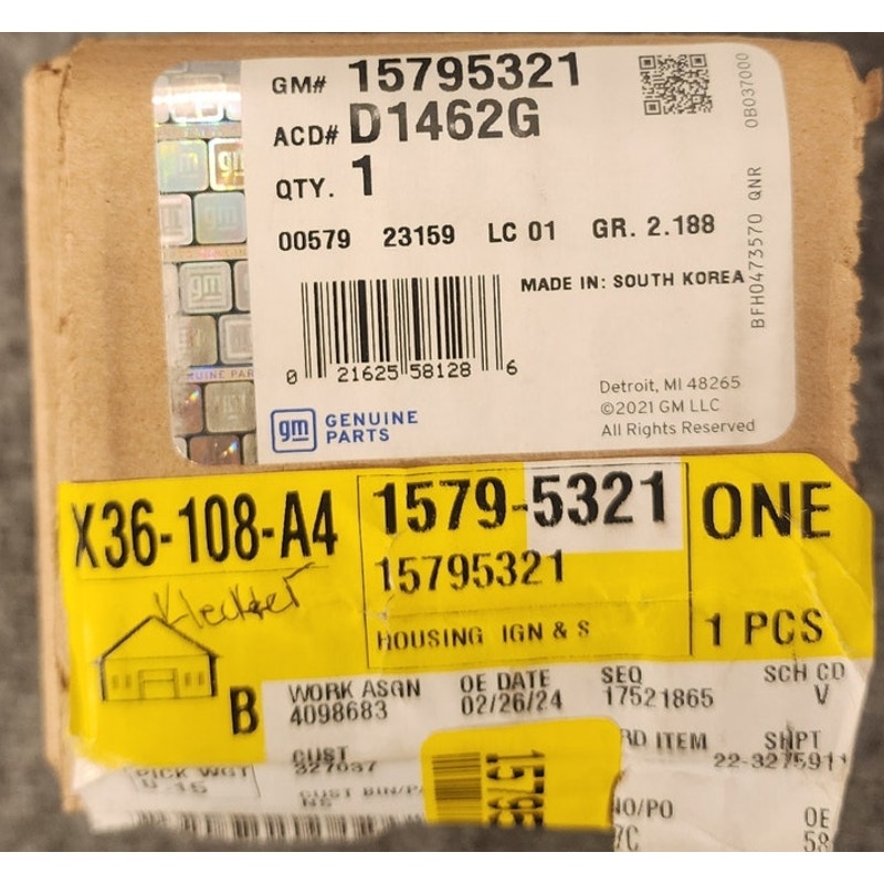 New OEM GM Ignition Lock Housing Switch Passlock 15795321 Colorado Canyon H3