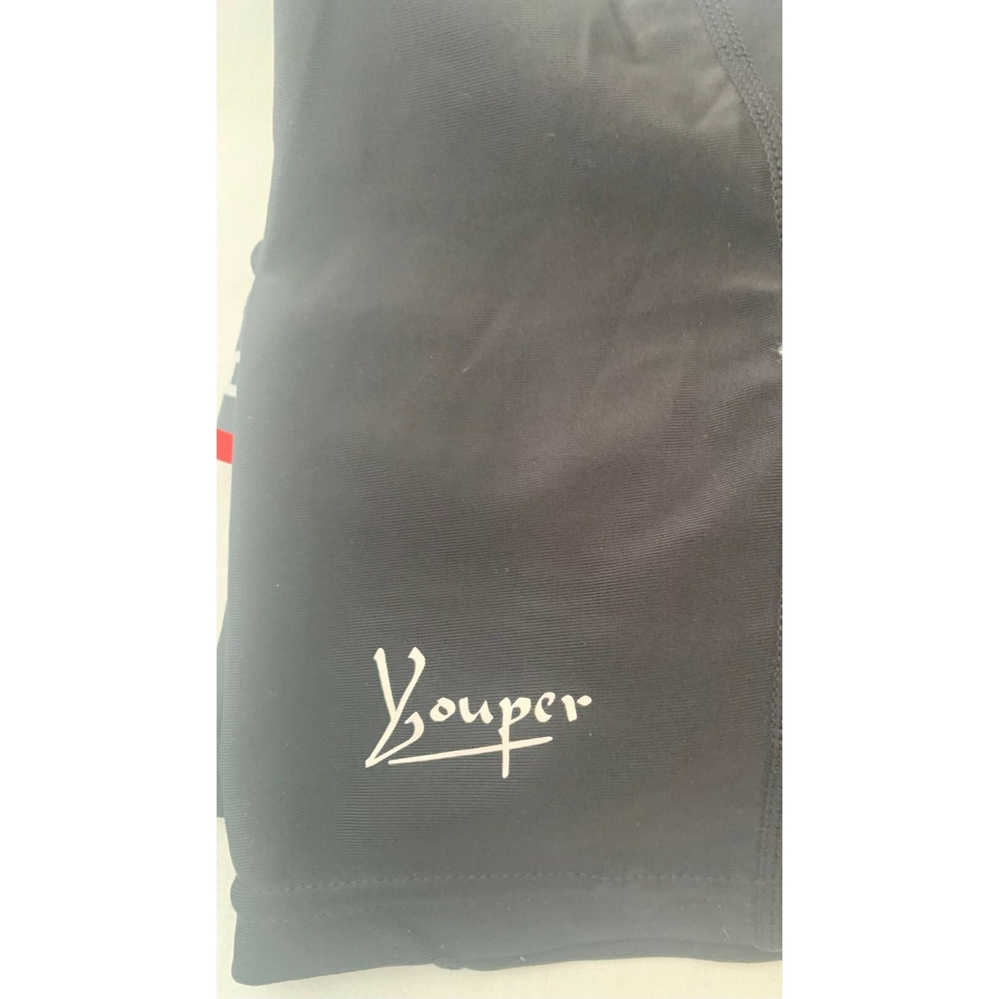 Youper -Padded Sliding Shorts - Size YM -Black with Red Accent and White Letters