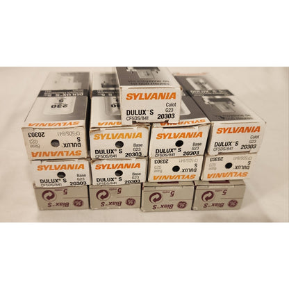 Lot of 13 Sylvania GE 5W G23 2-Pin Compact Fluorescent CFL Light Bulbs 20303 NOS