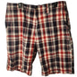 Arizona Jean Co Mens Size 38 Plaid Shorts Red Black Gray White Flat Front