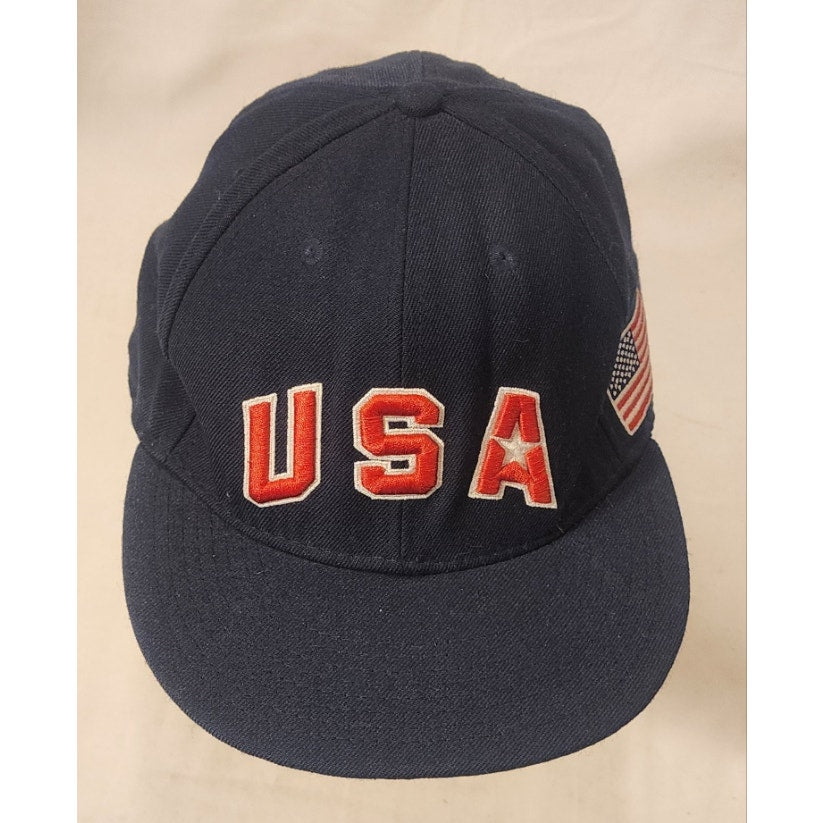 Nike USA Basketball Fitted Hat Size 7 3/4 Navy Red White Cap
