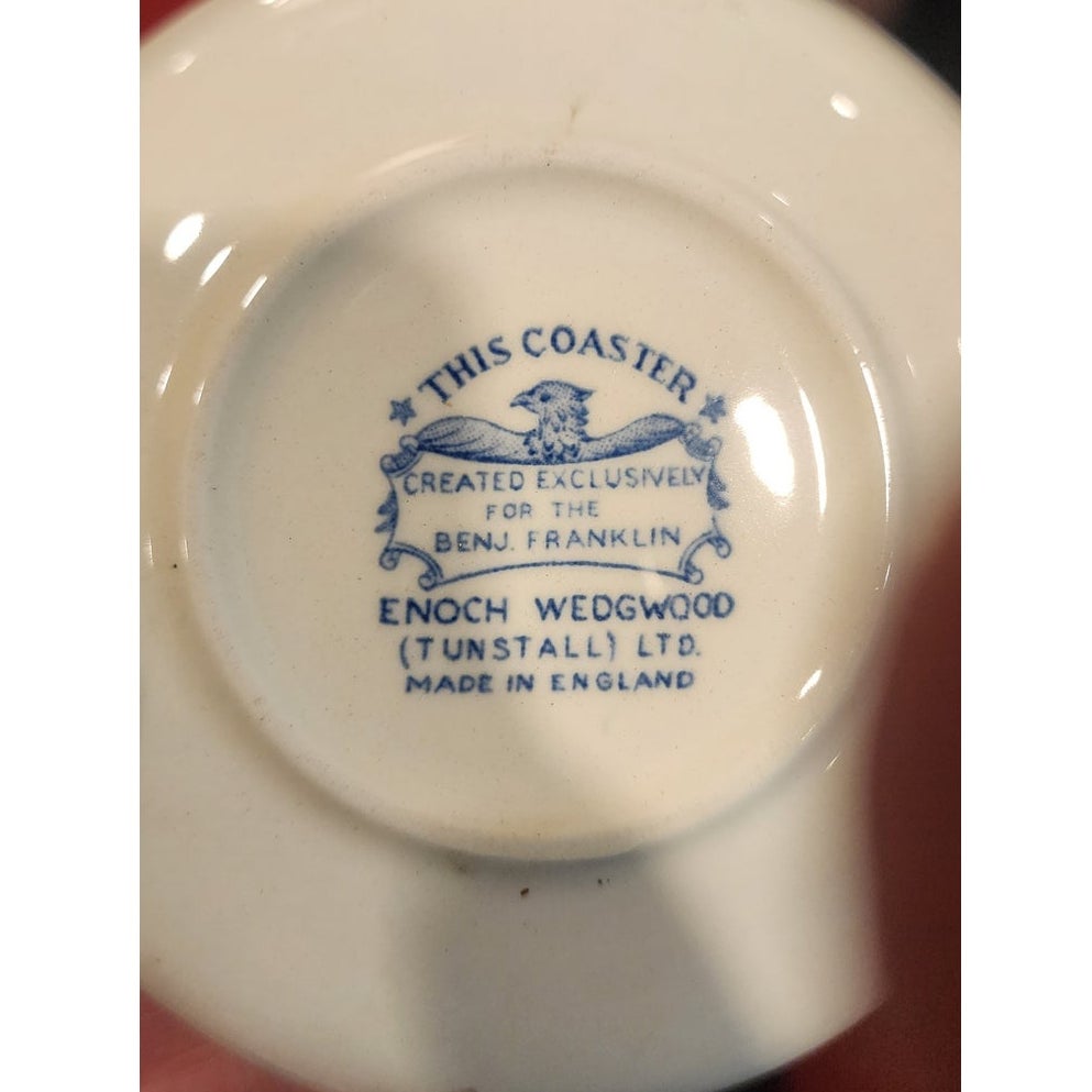 Vintage Enoch Wedgwood Tunstall Glazed Ceramic Coaster Dish Plate 4 1/8 inches