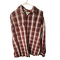 Wrangler Mens XL Button Down Shirt Maroon White Gray Plaid WPL 6428 Casual